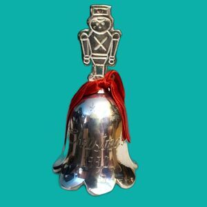 1992 International Silver Co. Vintage Silver Plated Nutcracker Toy Soldier Bell‎